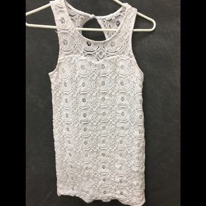 White Lace Charlotte Russe Sleeveless Dress (S)
